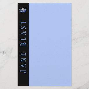Miss America style Crown Stationery-Blue/White Stationery