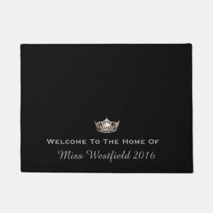 Miss America style Crown Welcome Custom Door Mat