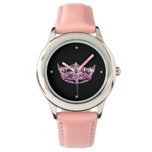Miss America style Custom Crown Pink Watch