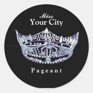 Miss America style Custom Crown Round Sticker