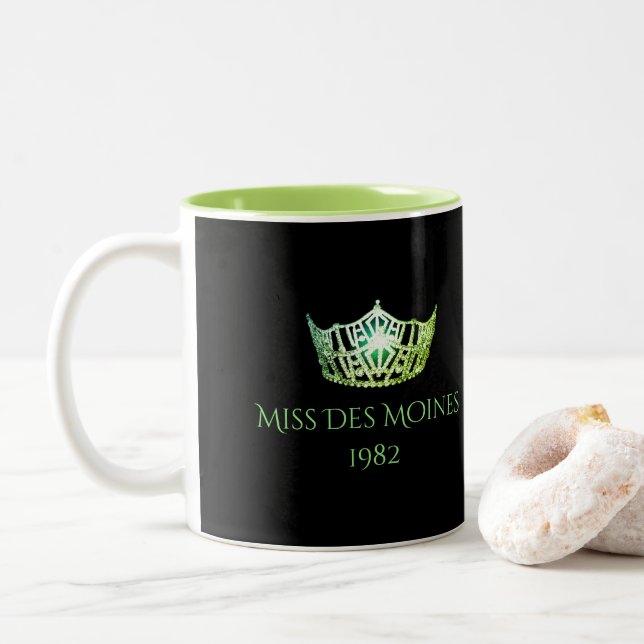 Miss America style Custom Name Lime Crown  Mug (With Donut)
