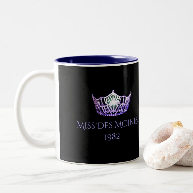 Miss America style Custom Name Purple Crown  Mug (With Donut)