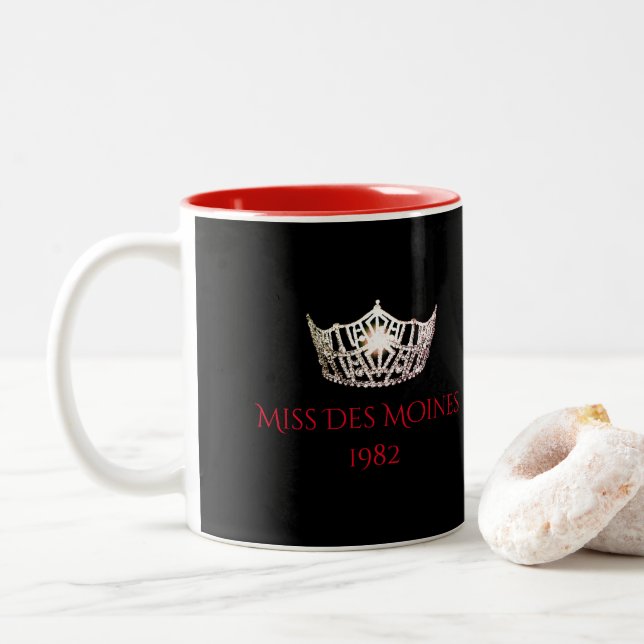 Miss America style Custom Name Silver Crown  Mug (With Donut)