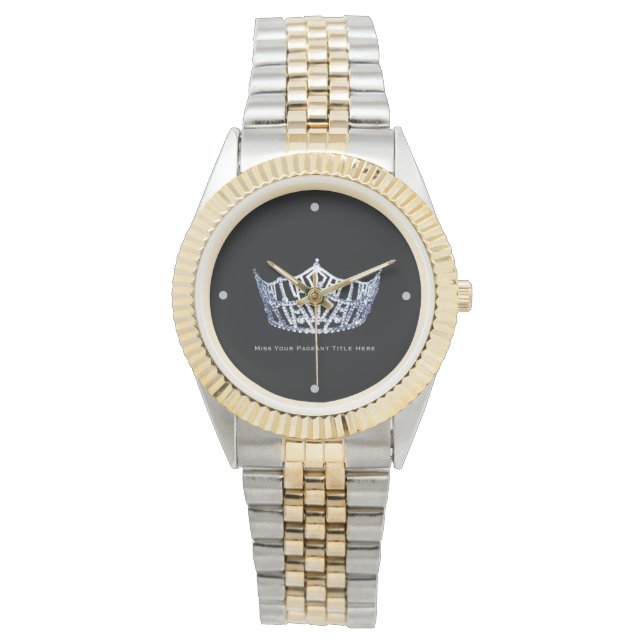 Miss America style Custom Title Two-Tone Watch (Front)