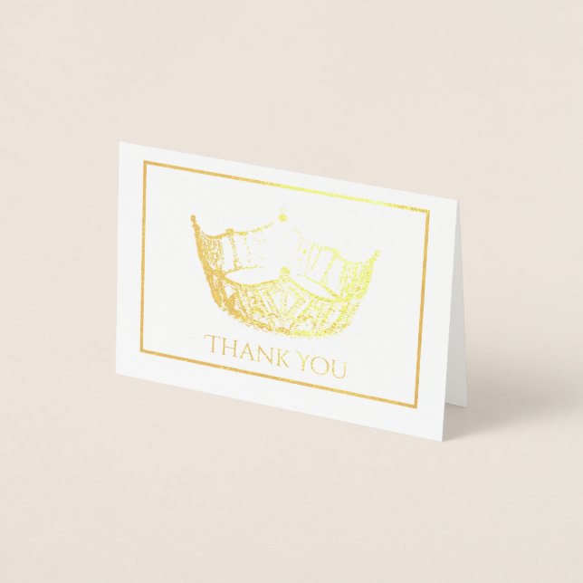 Miss America Style Foil Crown Mini Note Card (Front)