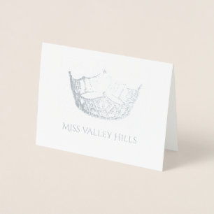 Miss America Style Foil Crown Note Card