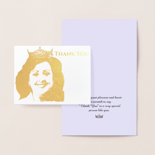 Miss America Style Foil Crown-with Photo Greeting Foil Card (Display)