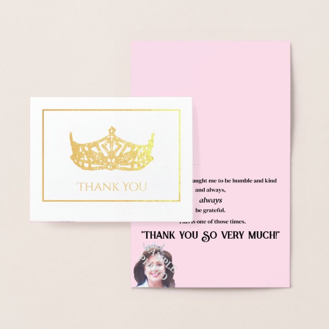 Miss America Style Foil Crown-with Photo Greeting Foil Card (Display)