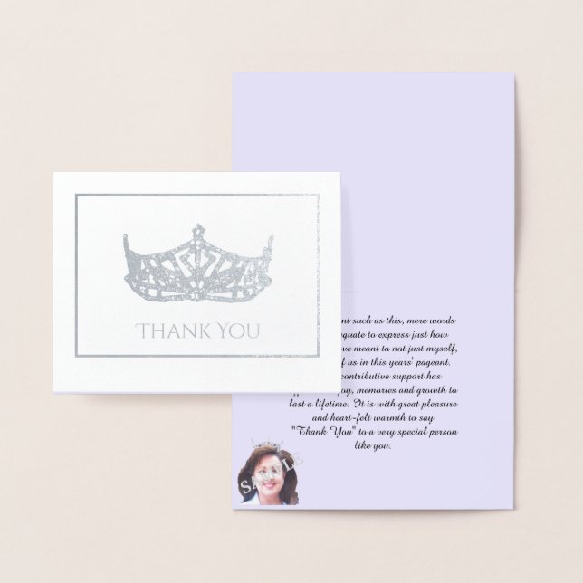 Miss America Style Foil Crown-with Photo Greeting Foil Card (Display)