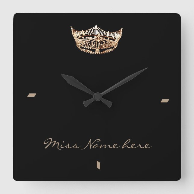 Miss America style Gold Crown Clock (Front)