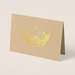 Miss America Style Gold Foiled Crown Card