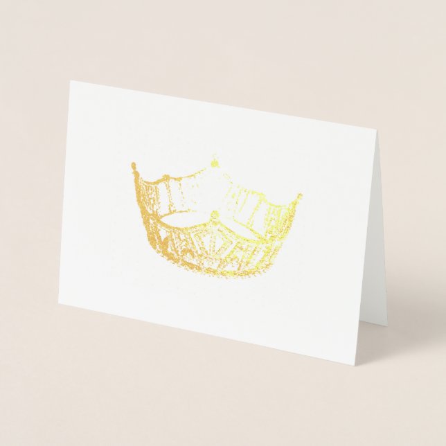 Miss America Style Gold Foiled Crown Card (Front)