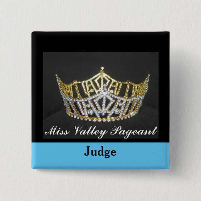 Miss America Style Judges Custom Button Pin (Front)