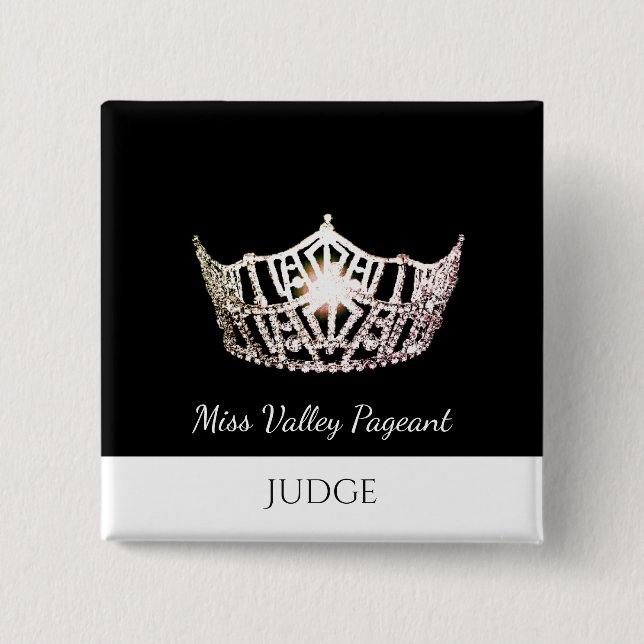 Miss America Style Judges Custom Button Pin (Front)