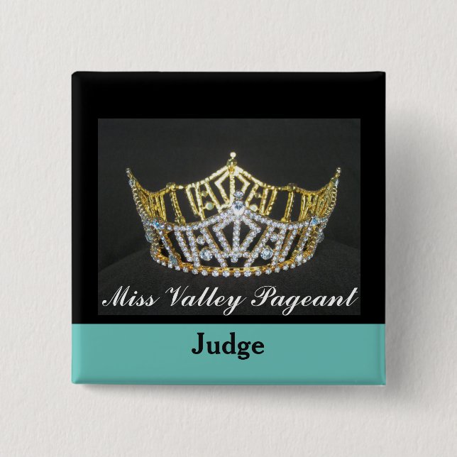 Miss America Style Judges Custom Button Pin (Front)