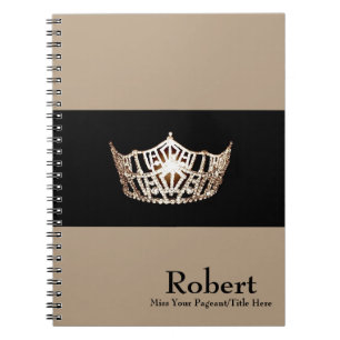 Miss America style Notebook-Crown & Custom Name Notebook