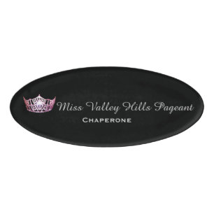 Miss America Style Oval Custom Name Tag
