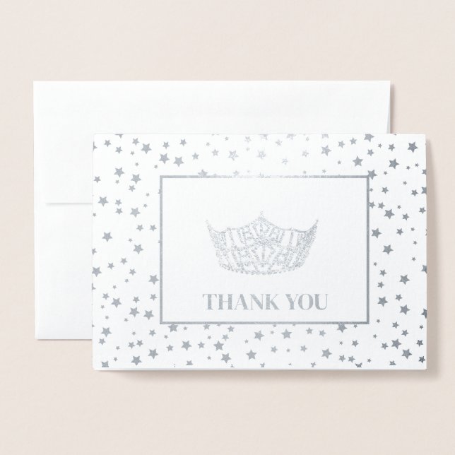 Miss America Style Pageant Crown Foil Card (Front With Envelope)