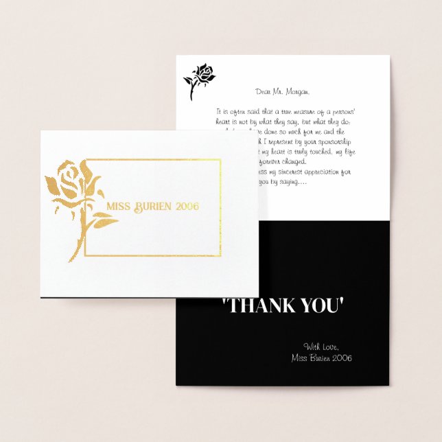 Miss America Style Pageant Crown printed greeting Foil Card (Display)