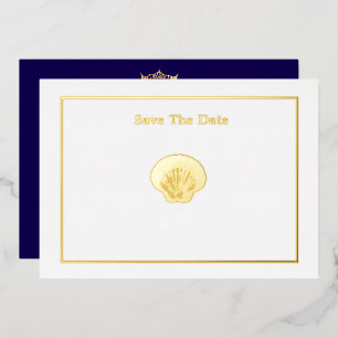 Miss America Style Pageant Crown Shell  Foil Invit