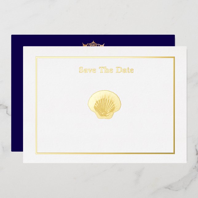 Miss America Style Pageant Crown Shell  Foil Invit (Front/Back)