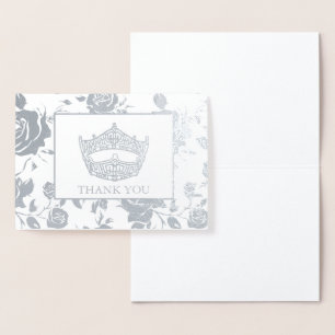 Miss America style Pageant Crown silver Foil Card