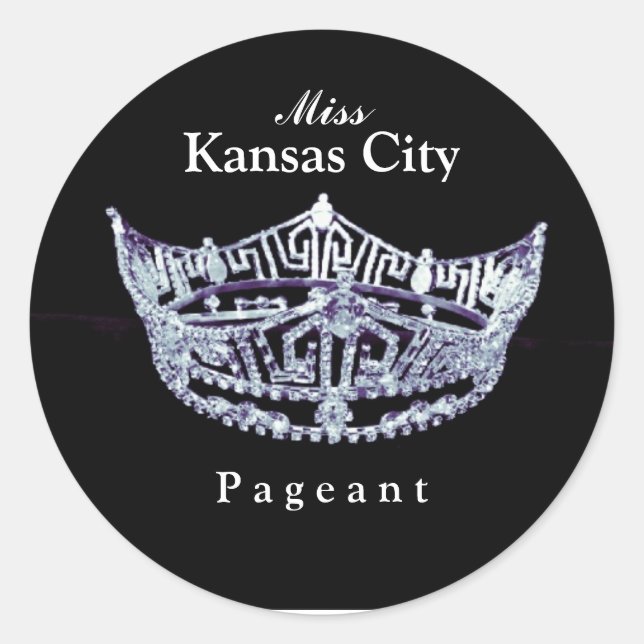 Miss America style Pageant Crown Sticker (Front)
