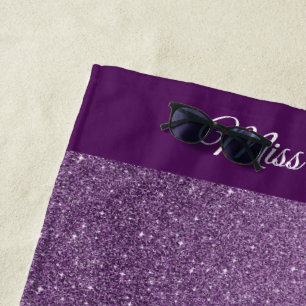 Miss America style Pageant Glitter Beach Towel