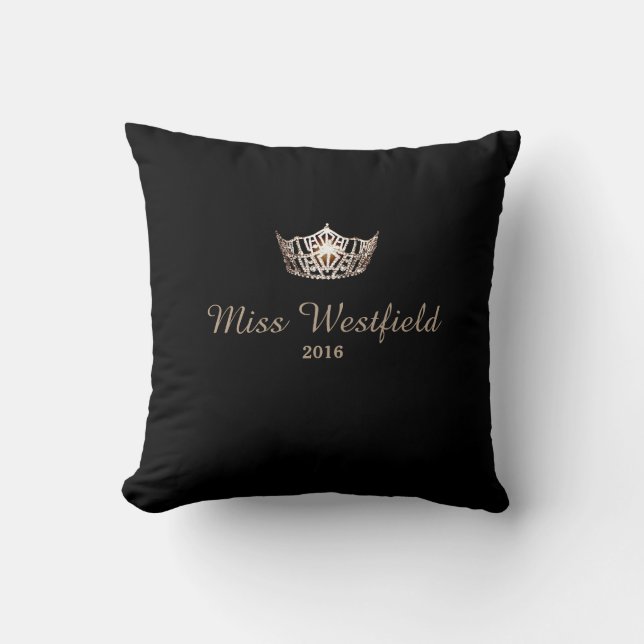 Miss America style Personalised Name Crown Pillow (Front)