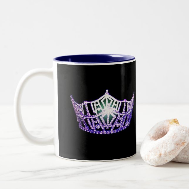 Miss America style Purple Crown  Mug (With Donut)