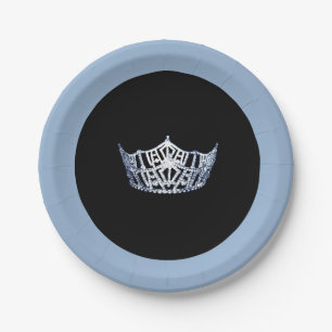Miss America style Pwdr Blue Crown 7" Paper Plates