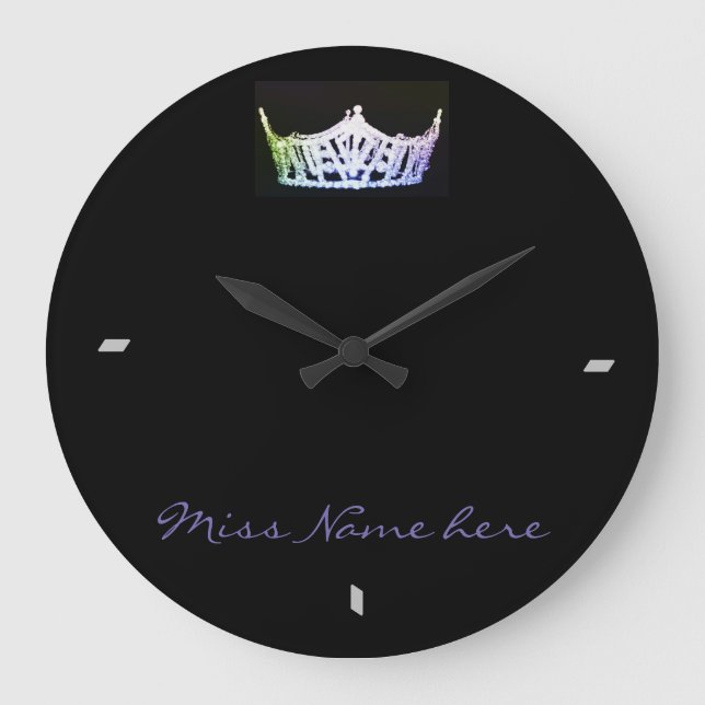 Miss America style Silver/Combo Crown Clock (Front)