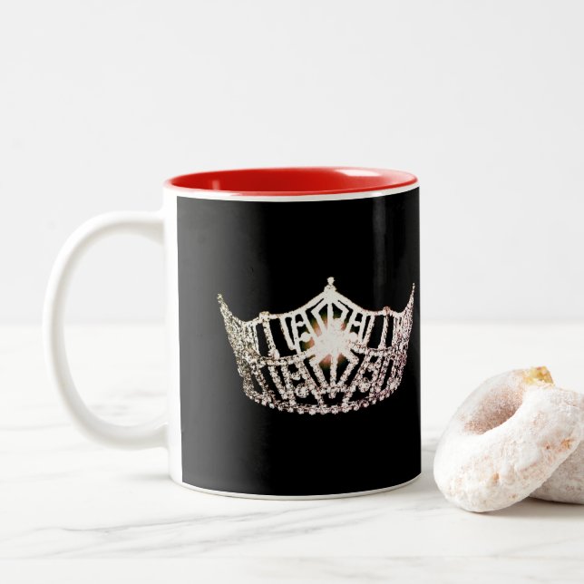 Miss America style Silver Crown  Mug (With Donut)
