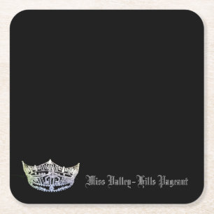 Miss America style Silver Crown Paper Coasters