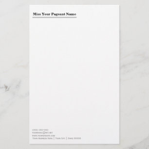 Miss America style Topline Stationery