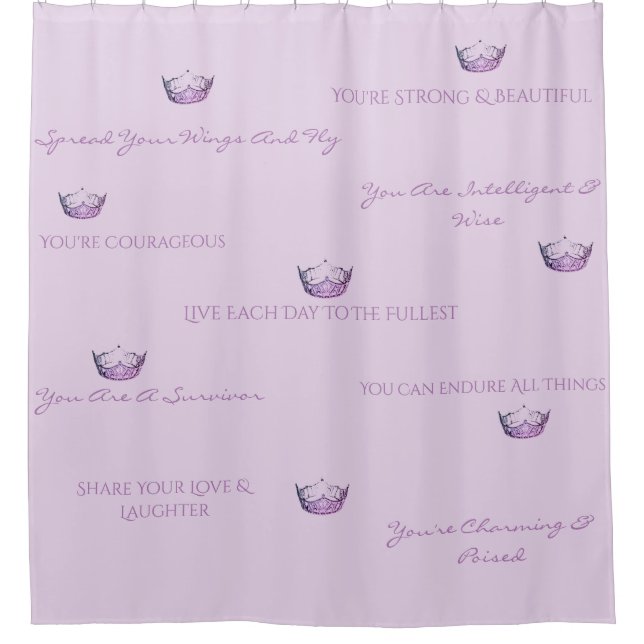 Miss America Uplifting LVNDR Crown Shower Curtain (Front)