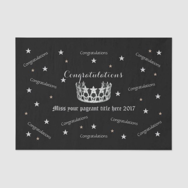 Miss America USA Congratulations Tissue Paper (Front)