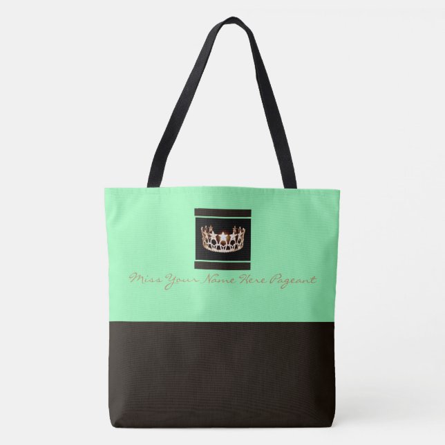 Miss America USA Custom Colour Tote Brown/Aqua (Front)