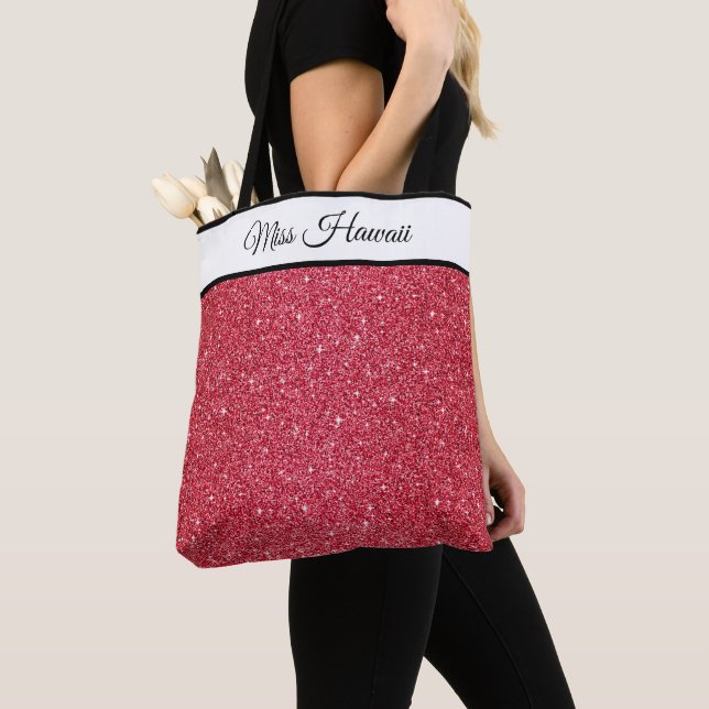 Miss America USA Pageant Faux Glitter Tote Bag (Close Up)
