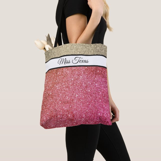 Miss America USA Pageant Faux Glitter Tote Bag (Close Up)