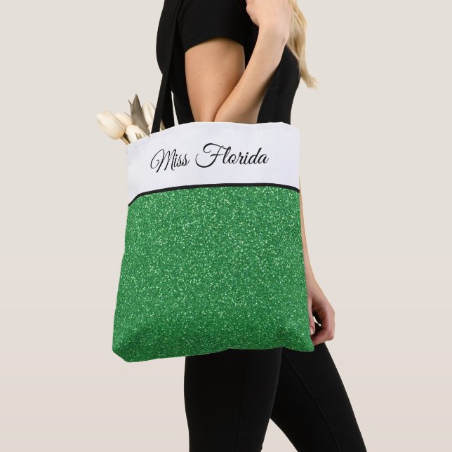 Miss America USA Pageant Faux Glitter Tote Bag (Close Up)
