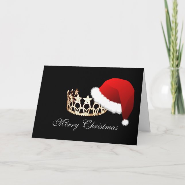 Miss America USA Santa Hat Stars Crown Card (Front)