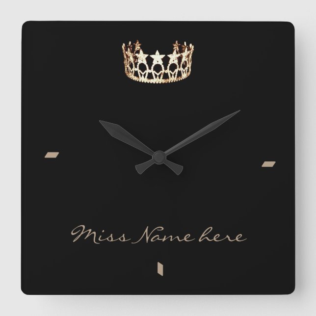 Miss America USA style Gold Crown Clock (Front)