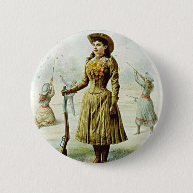 Miss Annie Oakley 6 Cm Round Badge (Front)