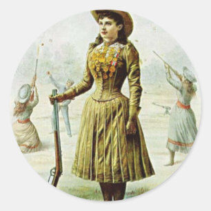 Miss Annie Oakley Classic Round Sticker