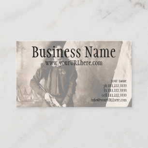 Miss Annie Oakley with Gun, Vintage Photo Portrait Business Card