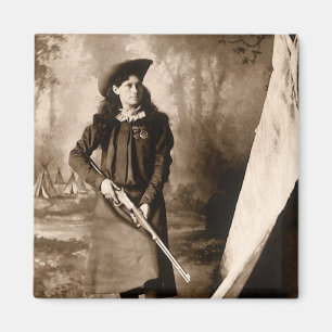 Miss Annie Oakley with Gun, Vintage Photo Portrait Magnet
