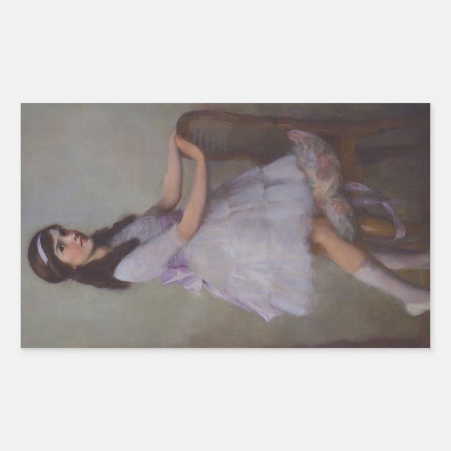 Miss Barbara de Selincourt (by Herbert James) Rectangular Sticker (Front)