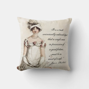 “Miss Bennet” Jane Austen quote and transcript, Cushion
