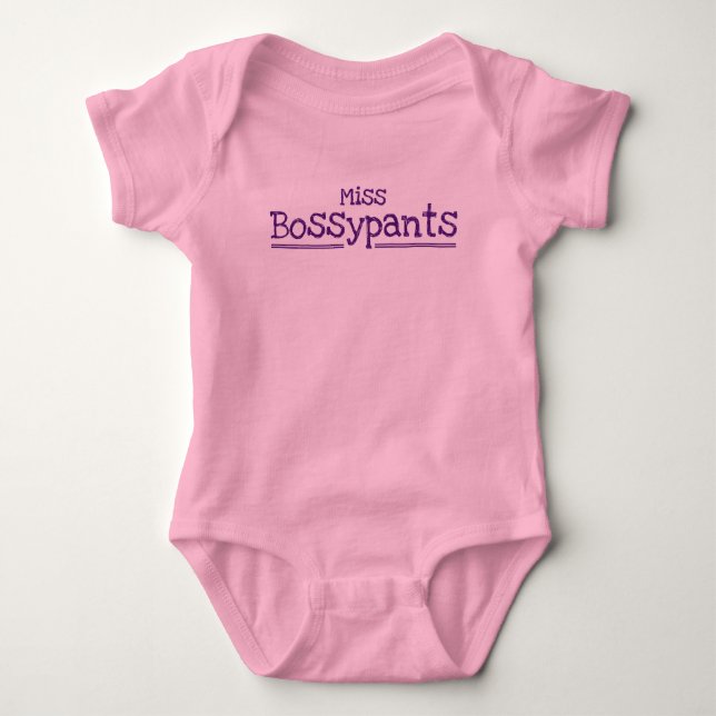 Miss Bossypants / Babies Are the Boss of You Baby Bodysuit (Front)